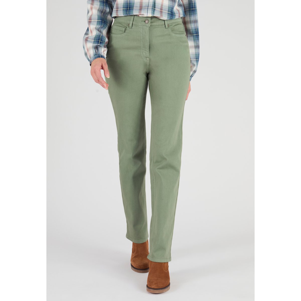 Jean coupe droite Perfect Fit - Petite vert, DAMART