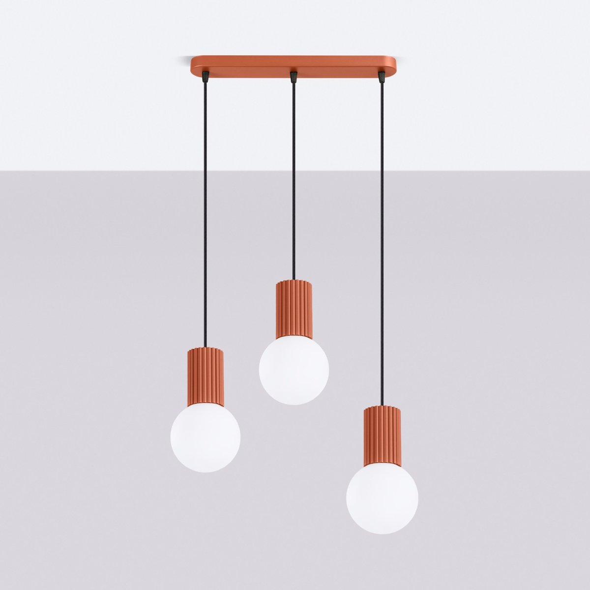 Suspension Aluminium Ocre Rouge G9 3 Halo ocre rouge, EDEN
