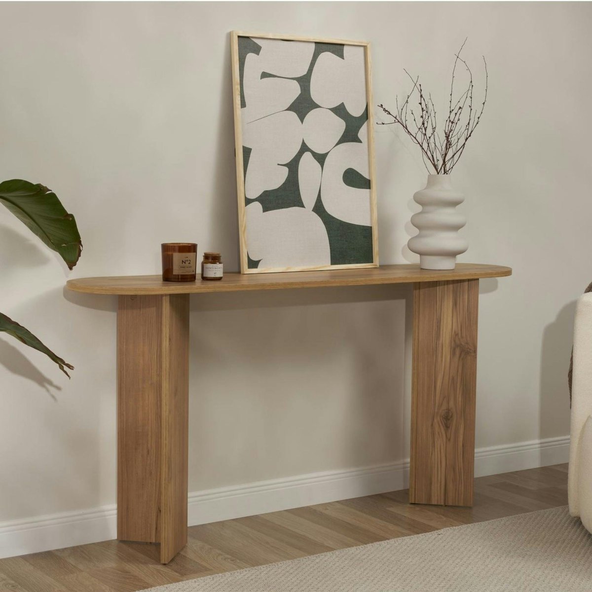 Console design - pieds en V MARFA chêne, PIER IMPORT