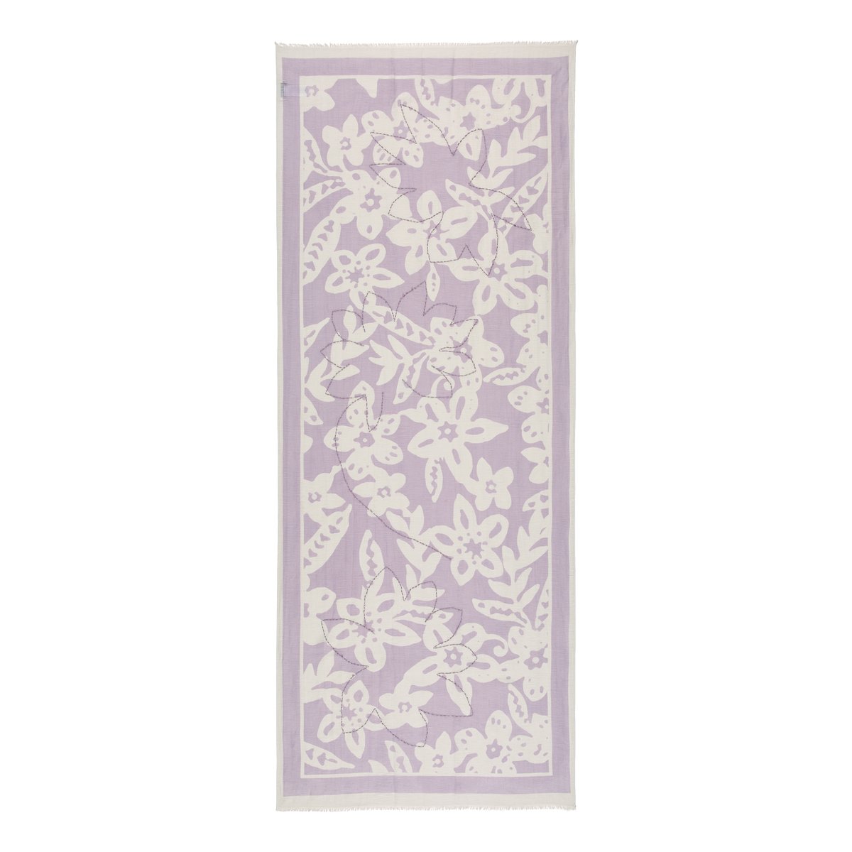 Foulard imprimé en lin mélangé rose bonbon, MARC O'POLO
