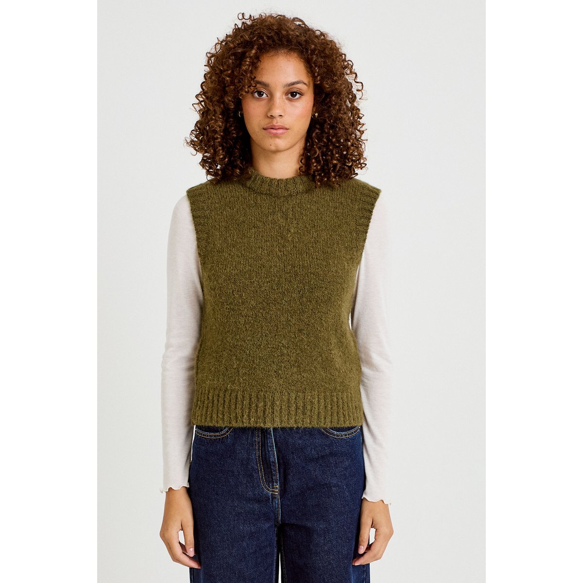 Pull sans manches vert kaki, CACHE CACHE