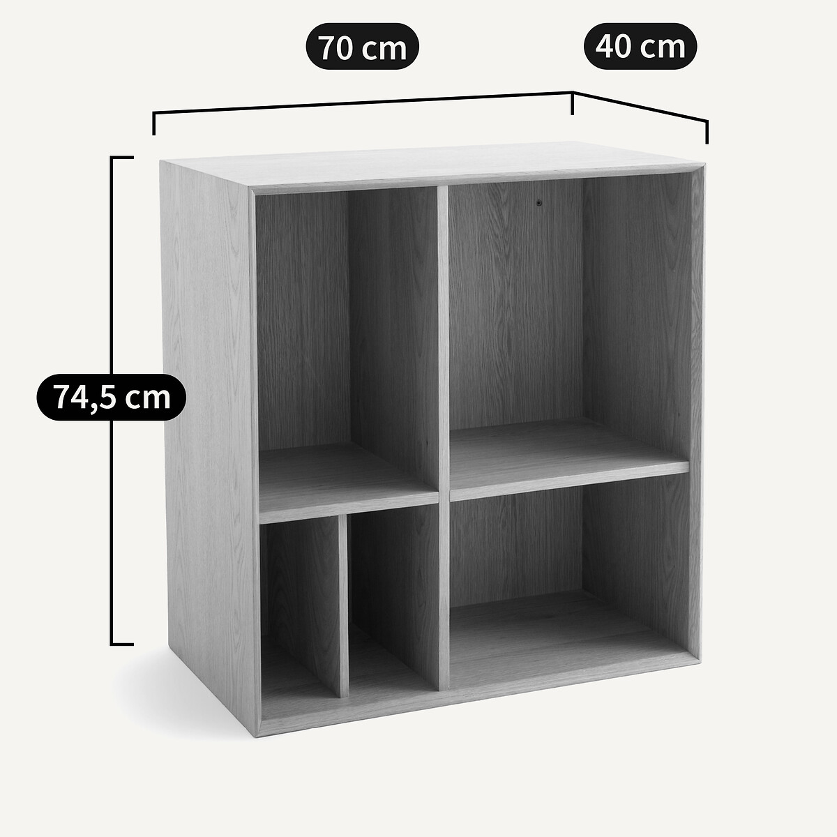 Kleine boekenkast in eikenfineer, Mikube naturel eikenhout, AM.PM