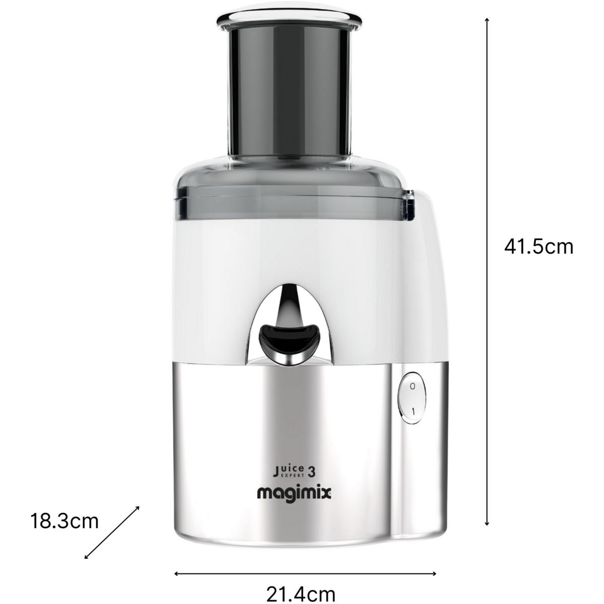 Extracteur de jus 18085F Juice Expert 3 Chrome et Blanc blanc, MAGIMIX
