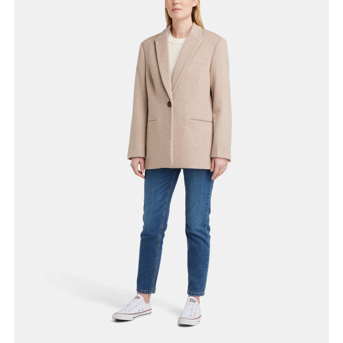 Veste pauline en laine épaisse mélangée beige clair, GALERIES LAFAYETTE