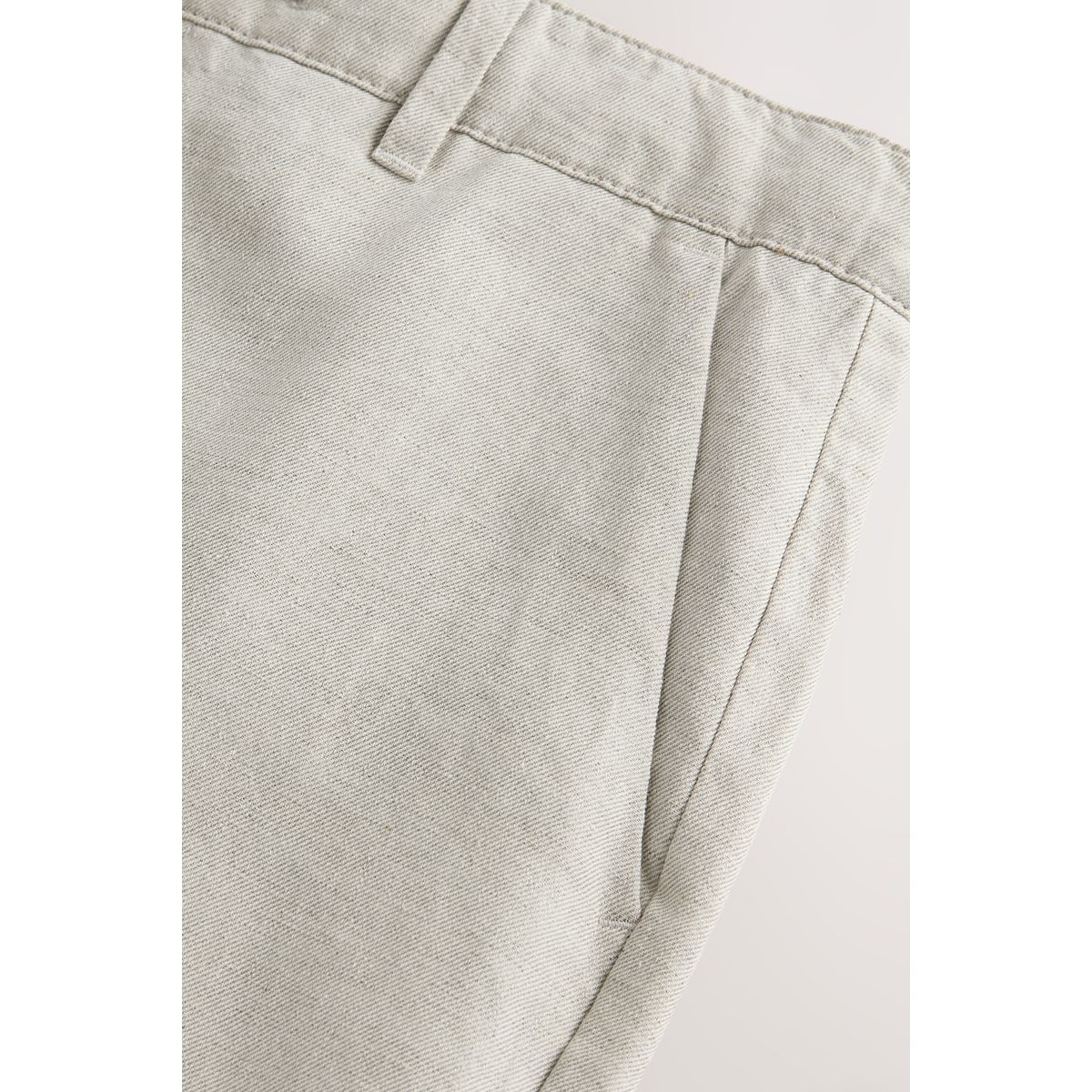 Pantalon chino en sergé de coton et lin pierre légère, NEXT