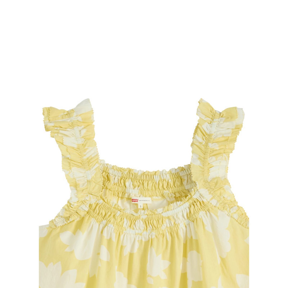 Débardeur en coton jaune floral avec une coupe ample et un col rond jaune, LEVI'S