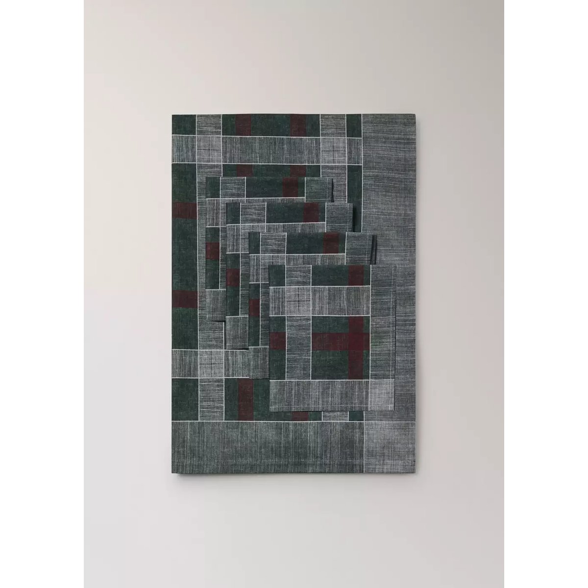 Serviette de table coton carreaux vert, MANGO HOME