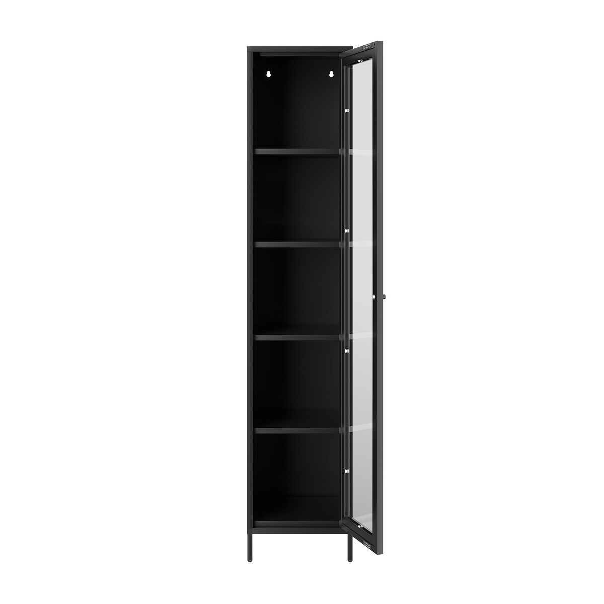 Talisk Industrial Metal and Glass Cabinet black, SO'HOME