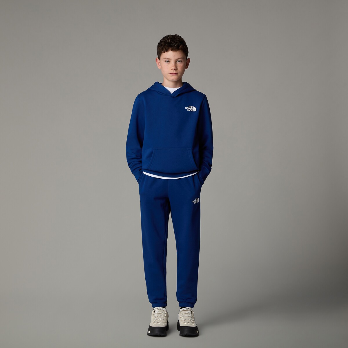 Kapuzen-Sweatshirt, Molton, Logo auf der Vorder- und Rückseite blau, THE NORTH FACE
