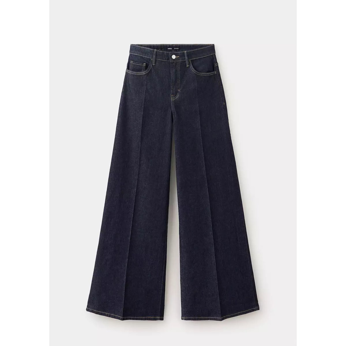 Jean taille haute wideleg bleu, MANGO