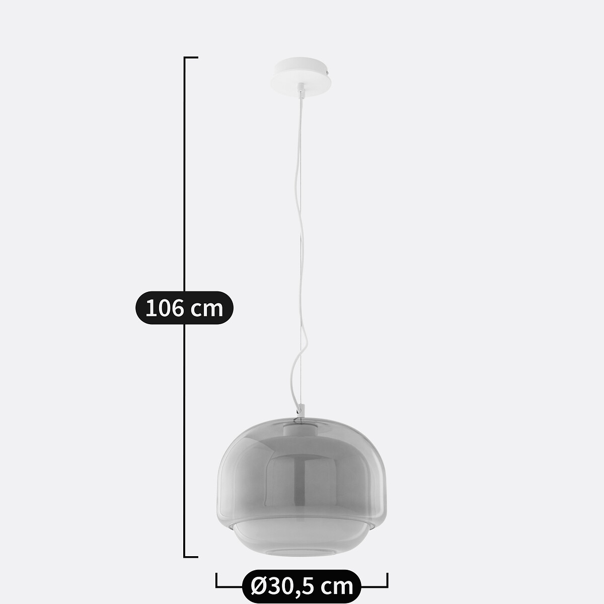 Suspension en verre coloré Ø30,5 cm, KINOKO nude, LA REDOUTE INTERIEURS