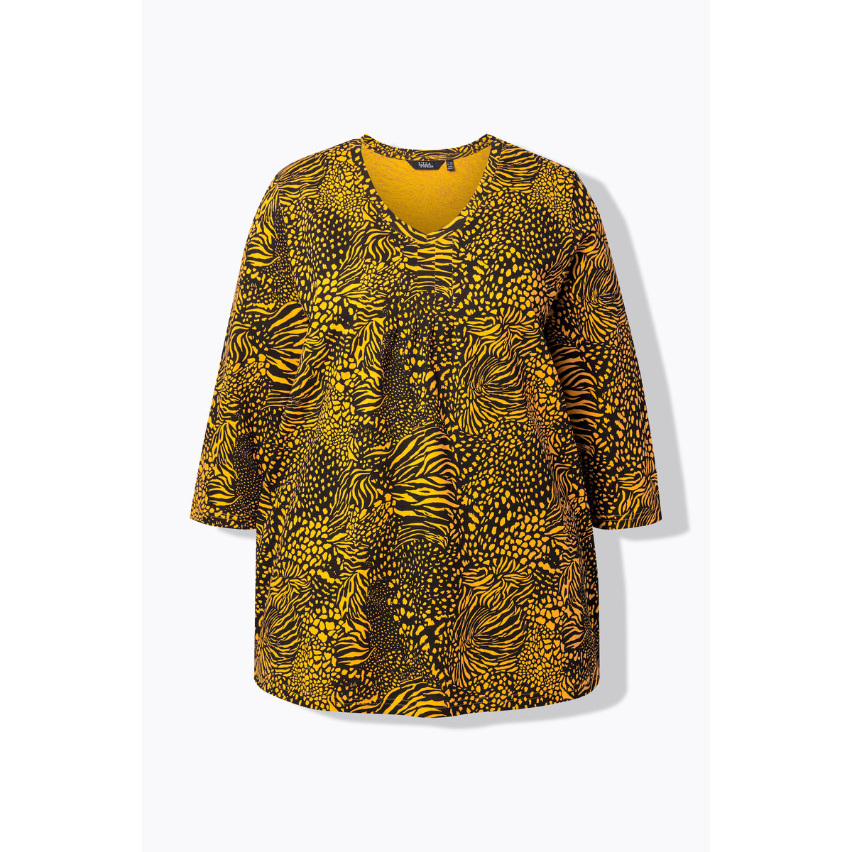 T-shirt coupe évasée, motif animal orange fluo, ULLA POPKEN