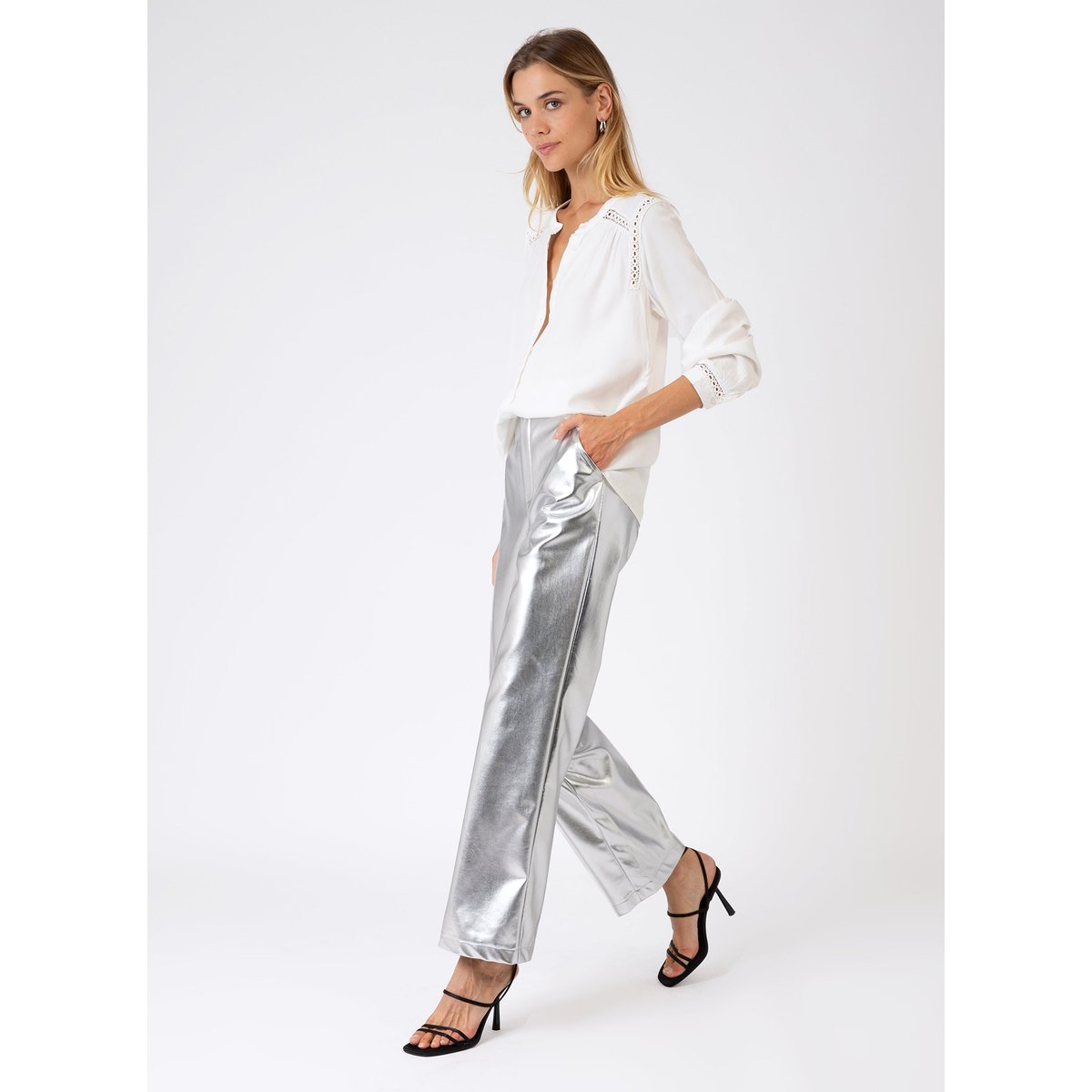 Pantalon PITTY argent, AN'GE