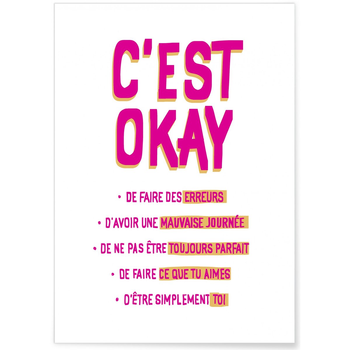 Affiche C'est Okay multicolore, L'AFFICHERIE