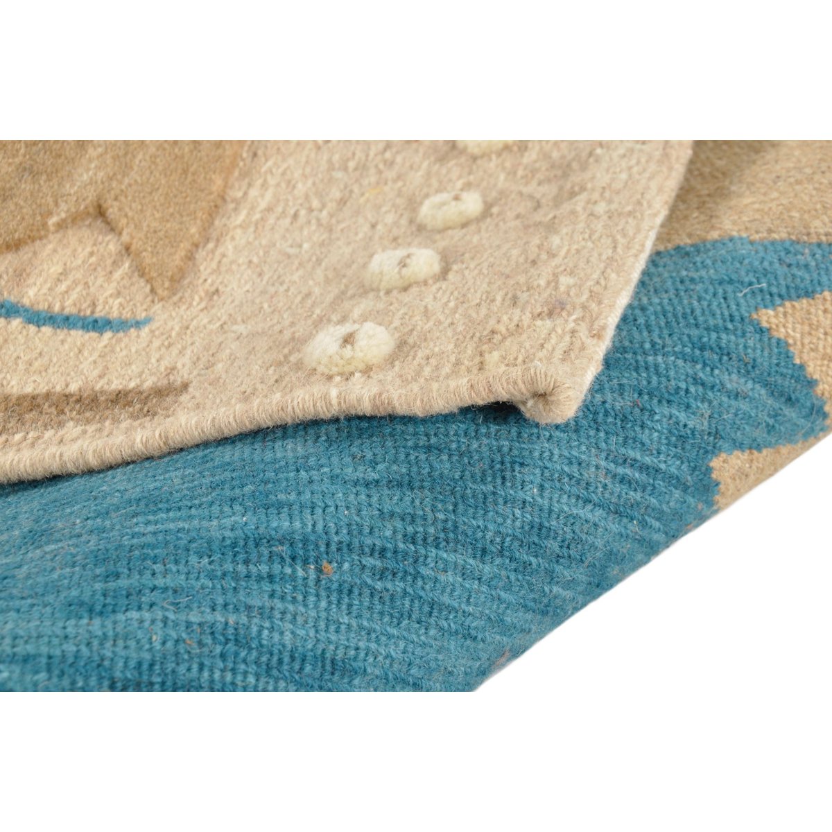 Tapis en laine vierge noué à la main sable, THEKO