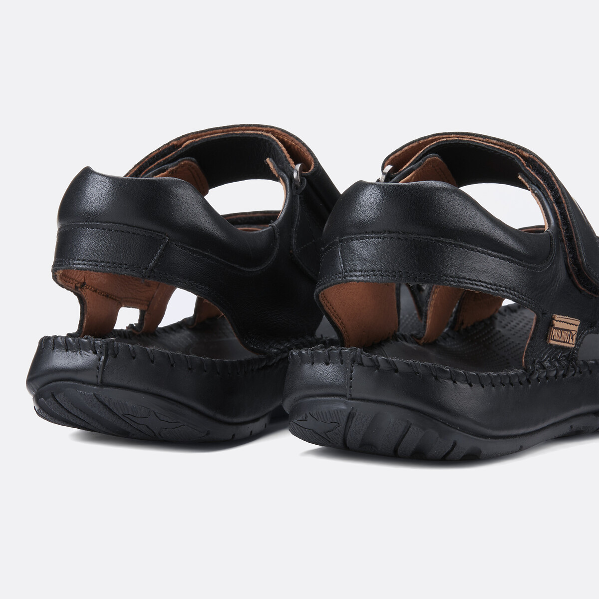 Sandalen in leer Tarifa zwart, PIKOLINOS