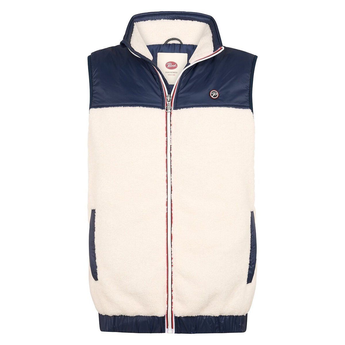 Parka sans manches en sherpa bleu marine, PETROL INDUSTRIES