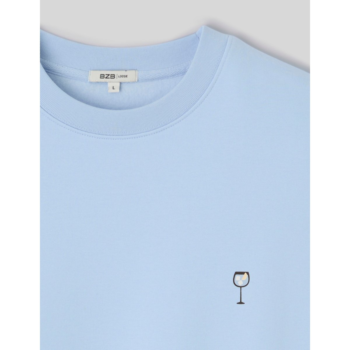 Sweat imprimé devant / dos bleu clair, BZB