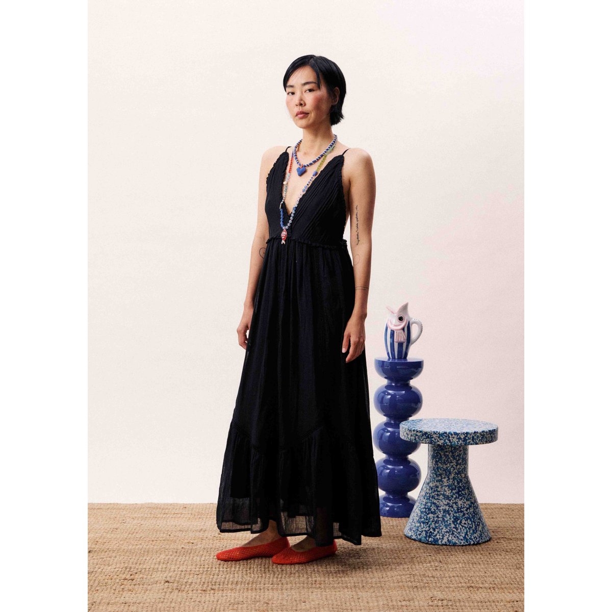 Robe longue PHILYRA noir, FRNCH