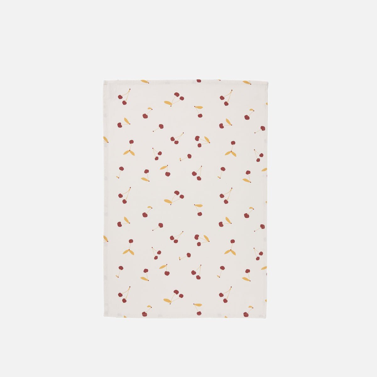 Torchon imprimé en coton LES CERISES blanc, COUCKE