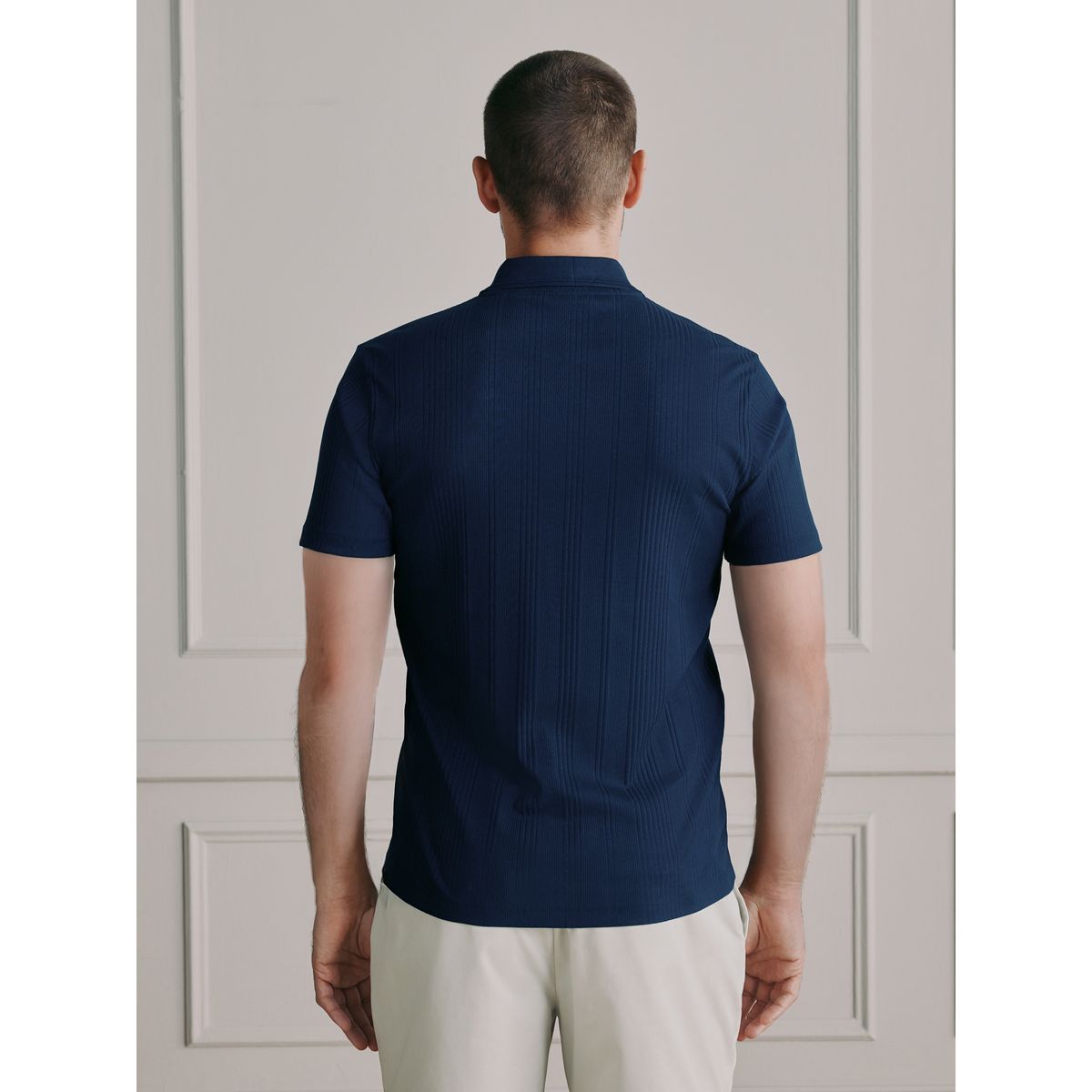 Polo en coton supima n. premium signature bleu marine, NEXT