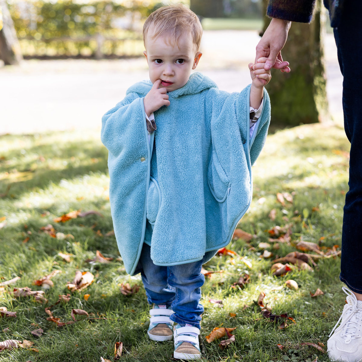 Poncho de voyage bébé pour siège auto - Moelleux douceur turquoise, BEMINI