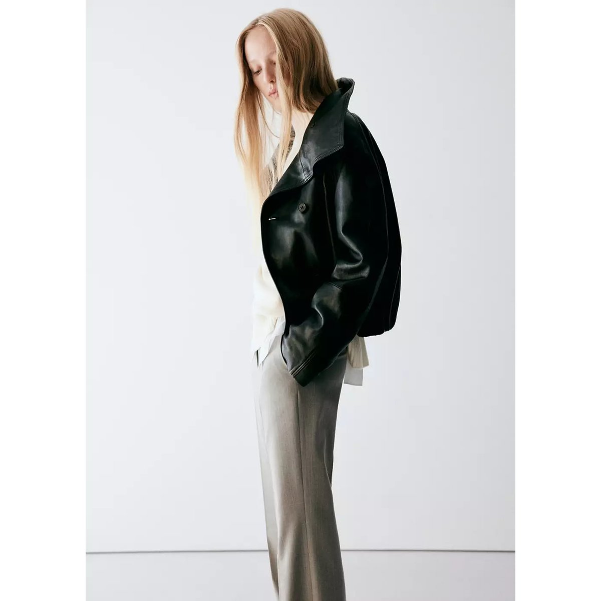 Pantalon costume droit rayures marron moyen, MANGO