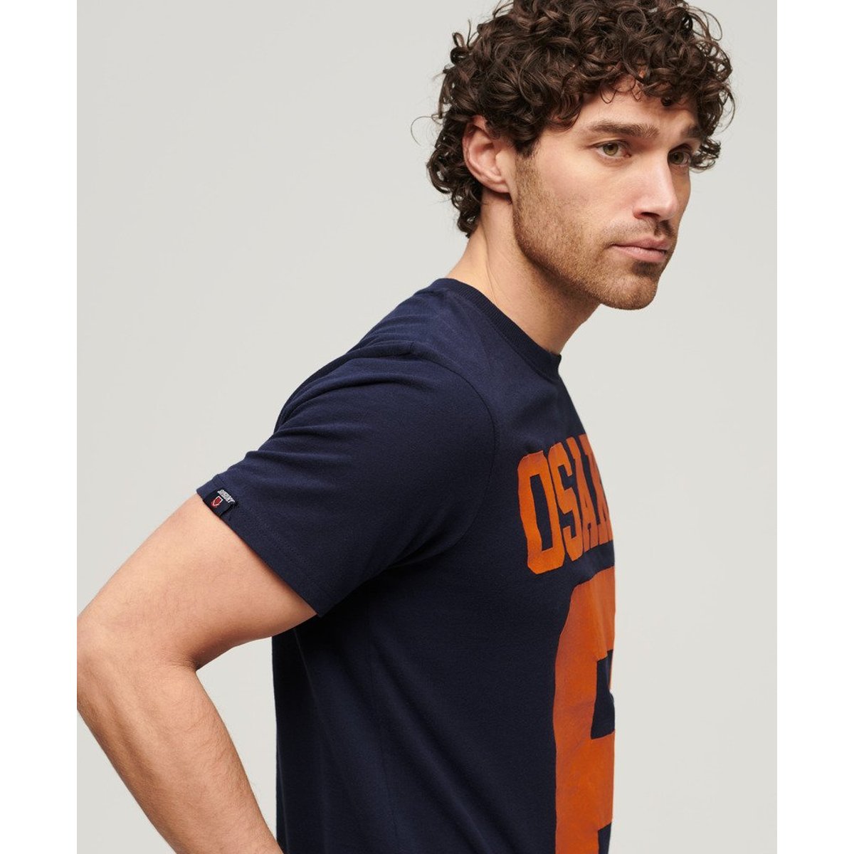 T-shirt à motif Osaka 6 bleu marine chiné, SUPERDRY