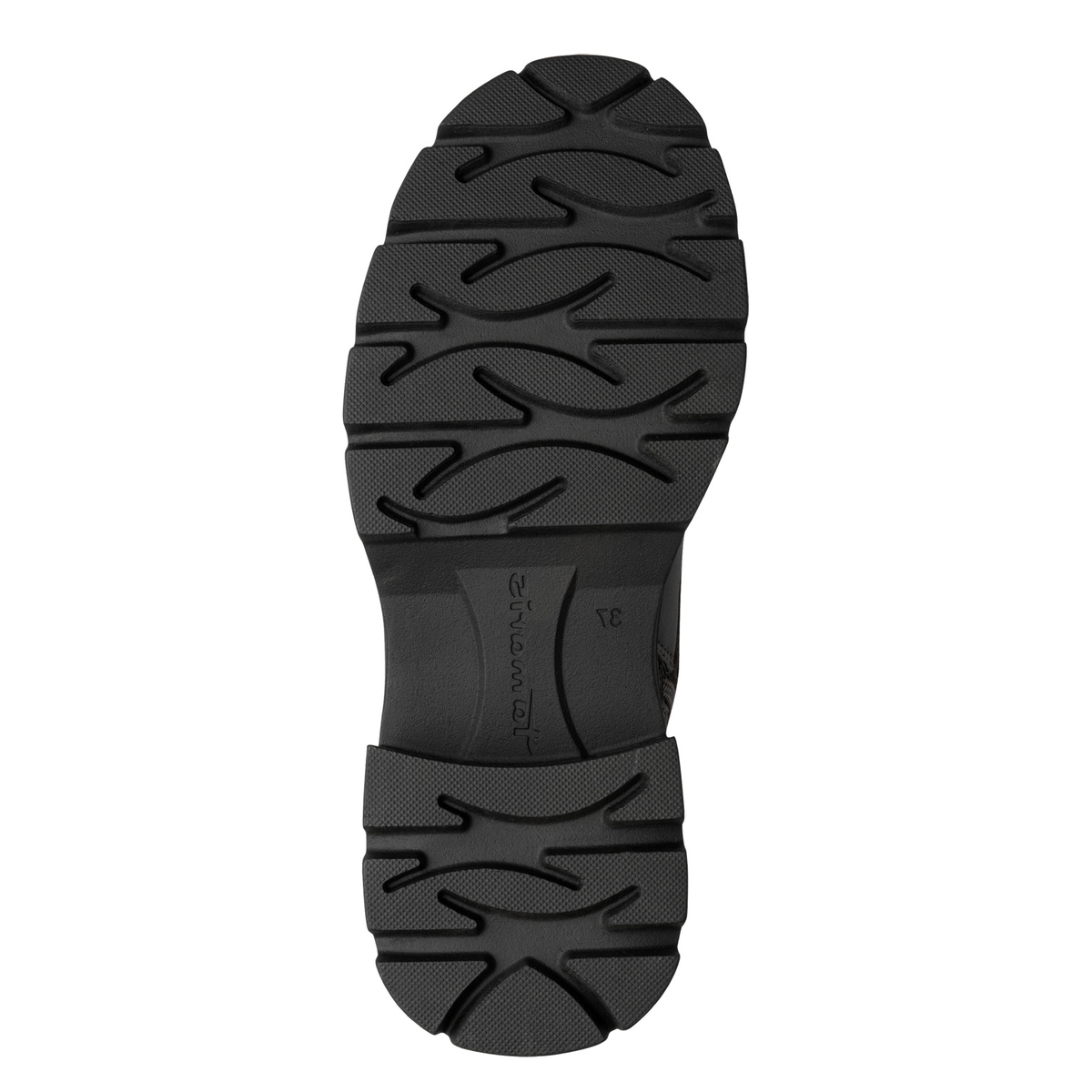 Bottine talon bloc gris laque, TAMARIS