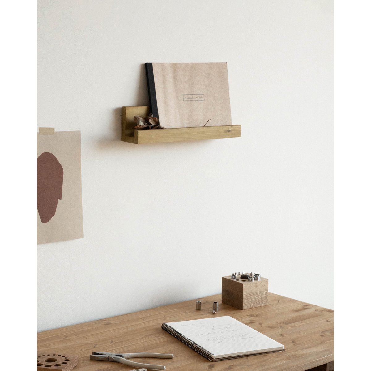 Étagère murale en bois naturel 100 cm - JAHA olivier, HANNUN