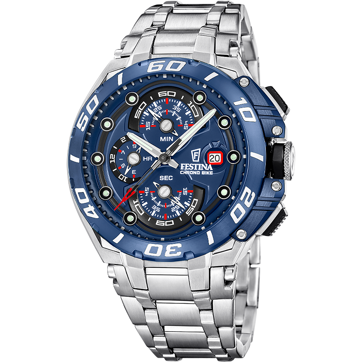 Montre Analogique CHRONOBIKE argenté bleu argenté, FESTINA