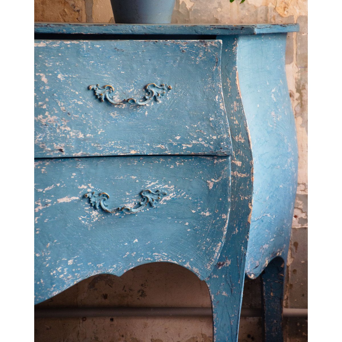 Commode bleue patinée Garance N°620 - Bon état bleu, DEBONGOUT