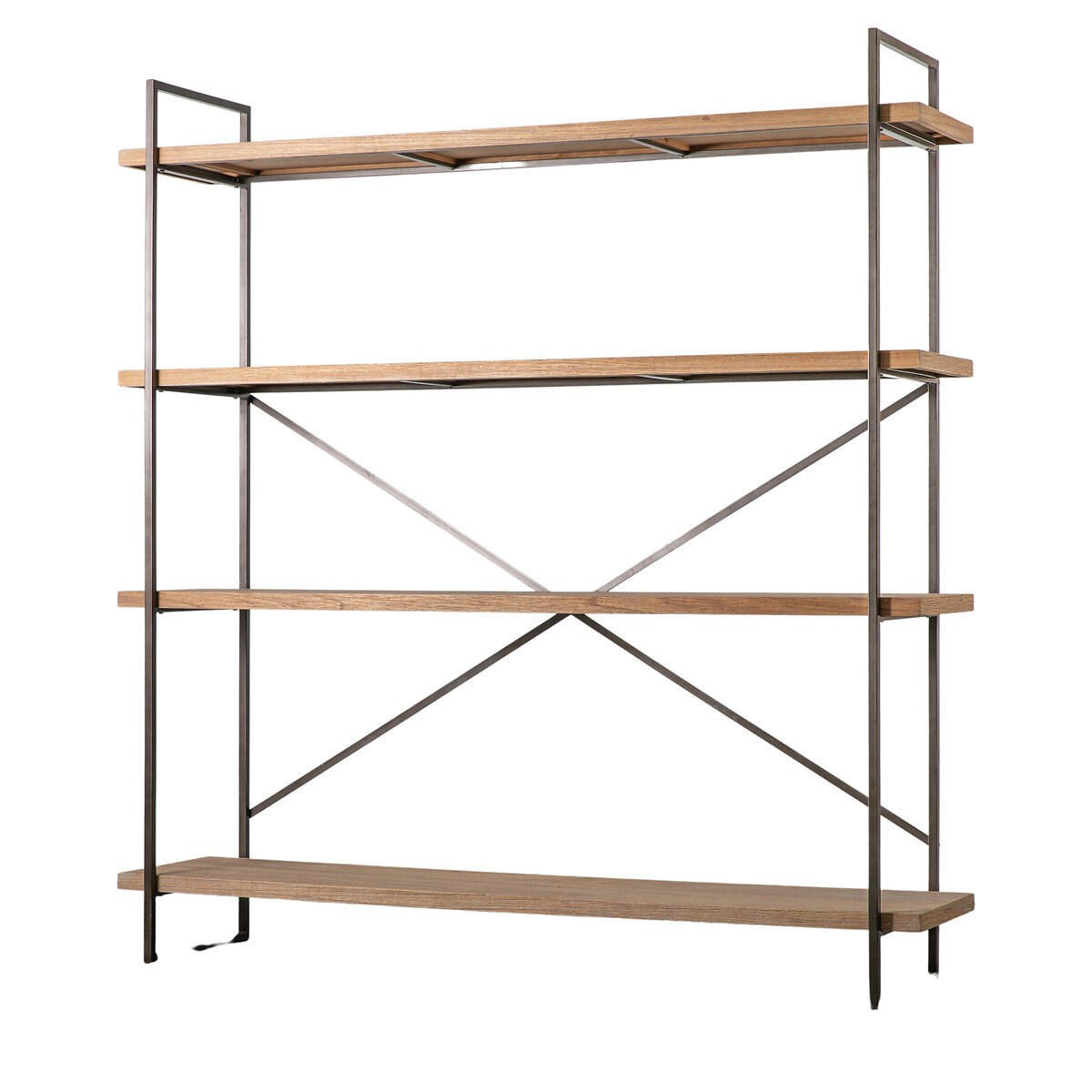 Oakley Rustic Industrial Display Shelving Unit light wood, SO'HOME