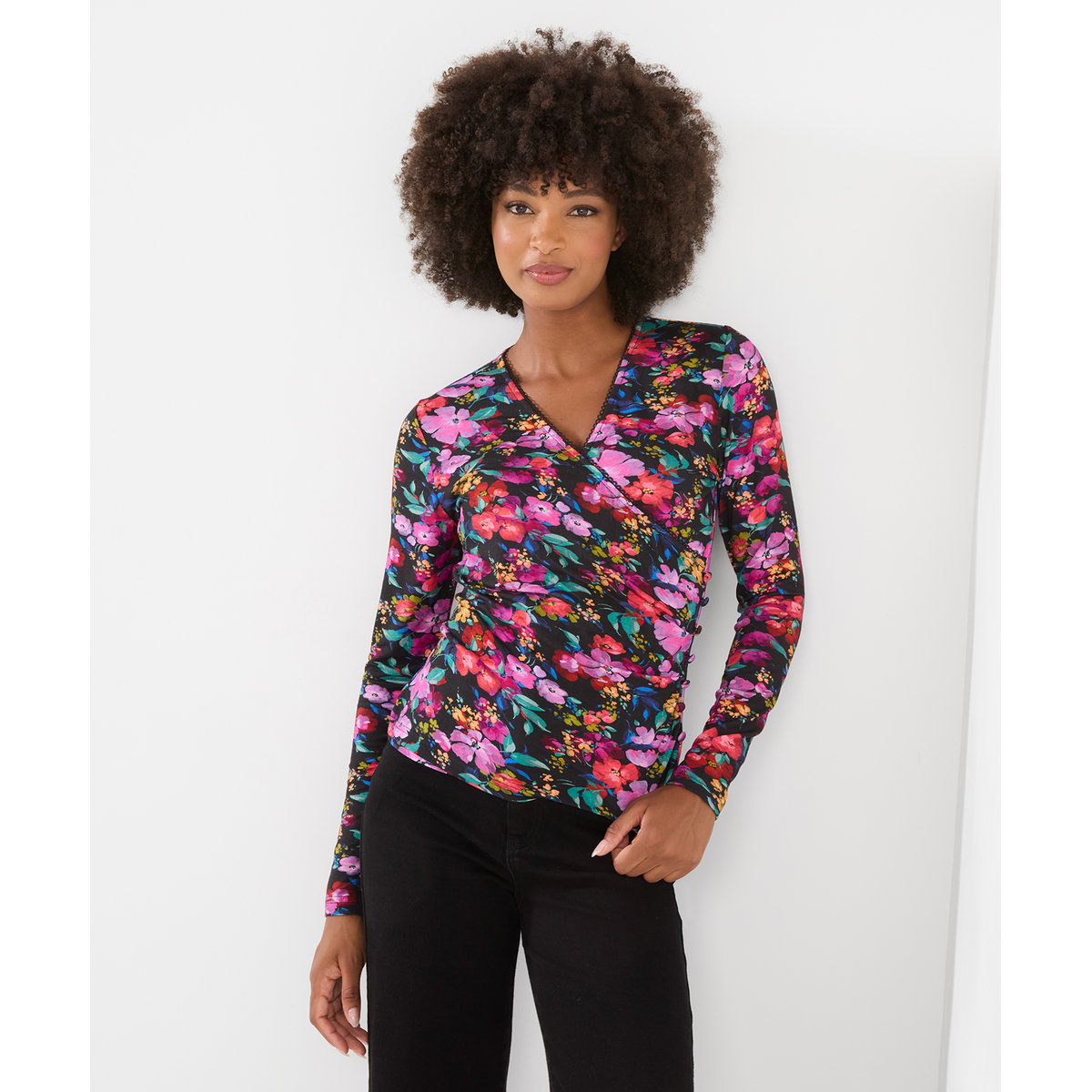 Henley Cache-Cœur en Jersey Imprimé Floral multicolore, JOE BROWNS