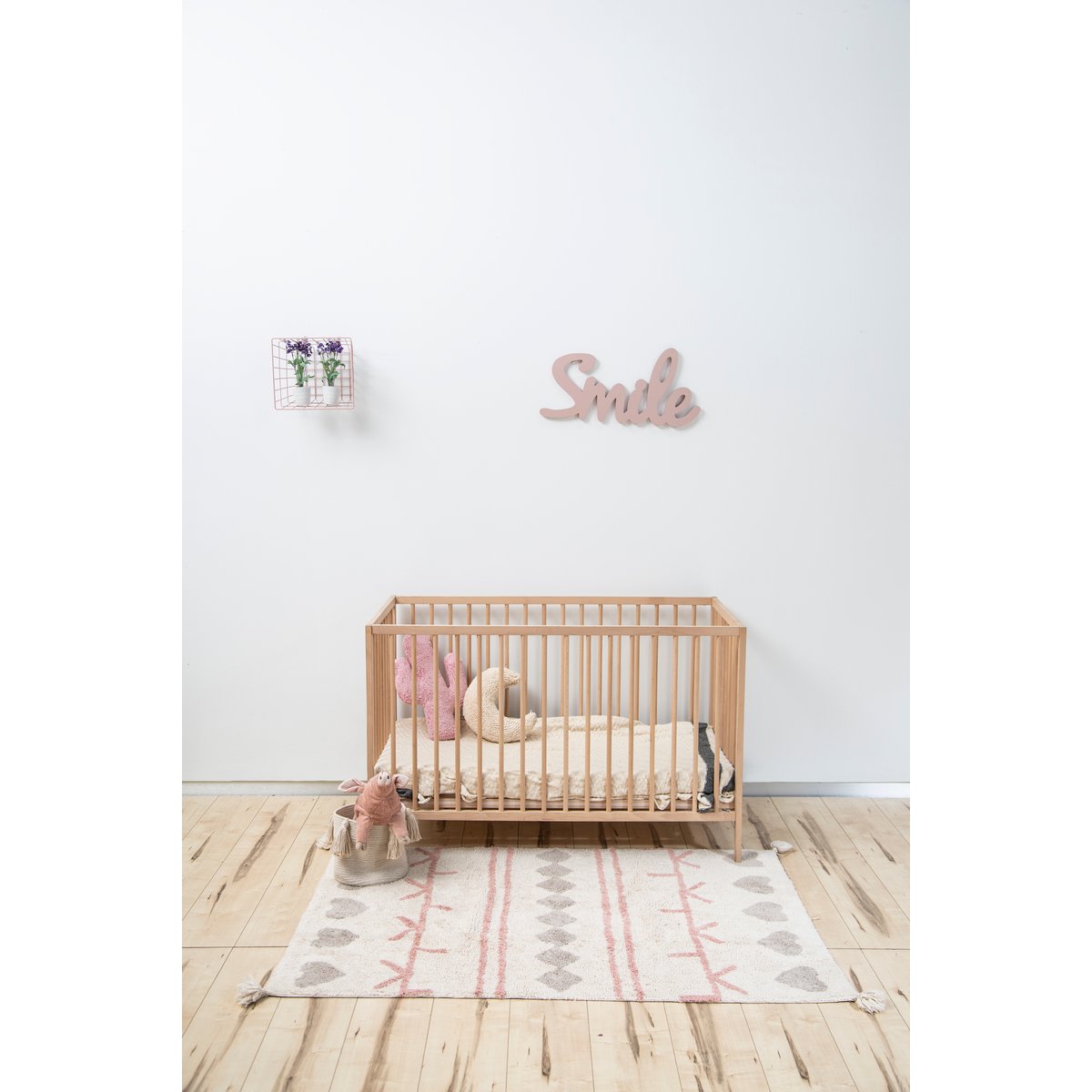 Tapis lavable en coton, BERBER HEARTS multicolore, HAPPY DECOR KIDS