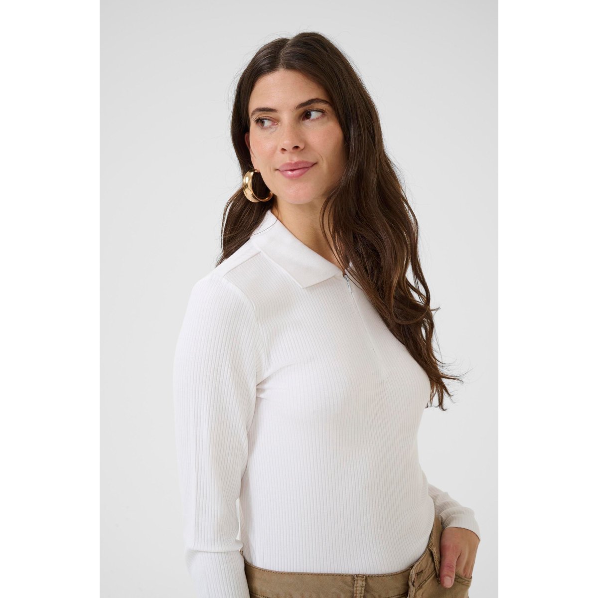 Blouse à manches longues blanc snow white, CREAM