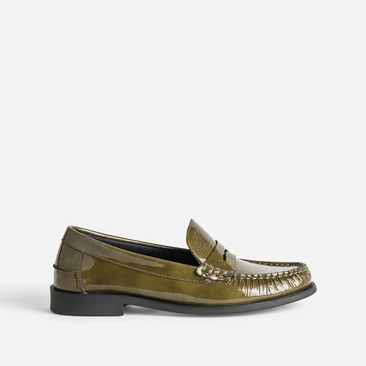 Mocassin en cuir GASTONNE vert olive, ERAM