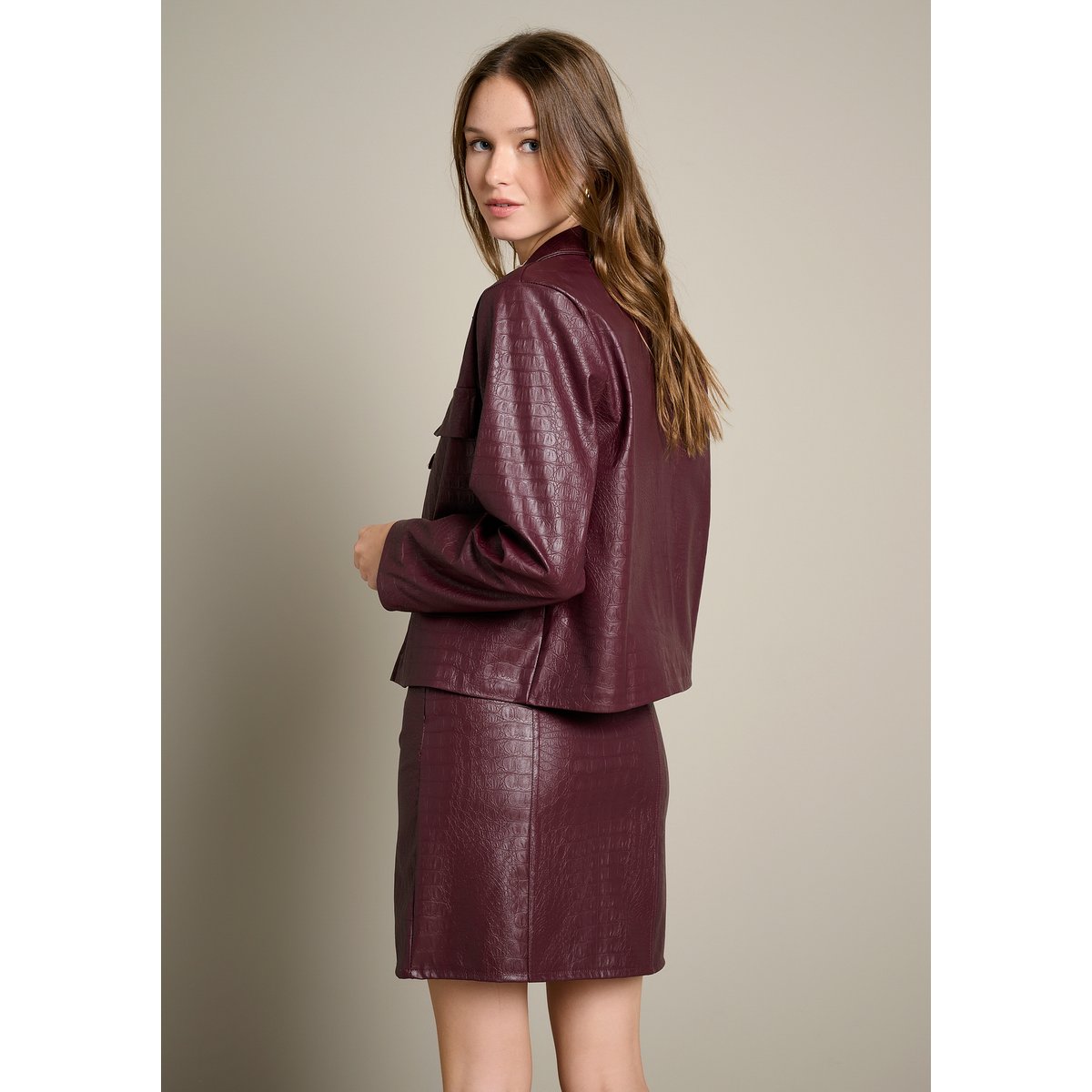Veste effet serpent bordeaux wine, LOLALIZA