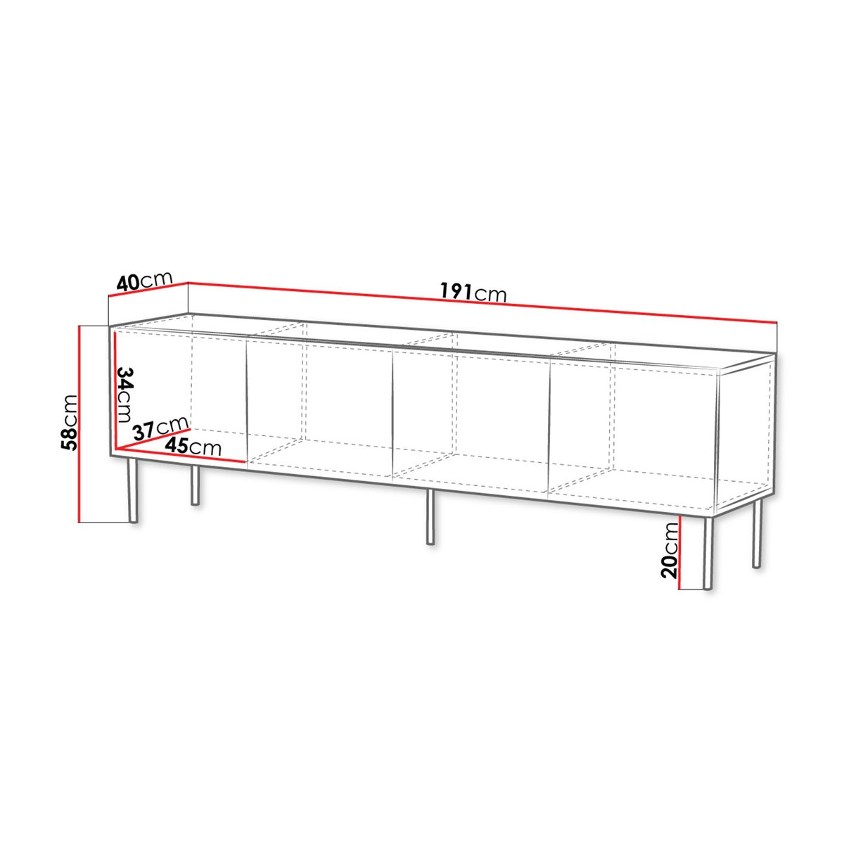 Meuble TV - SALVADOR bois, BEST MOBILIER