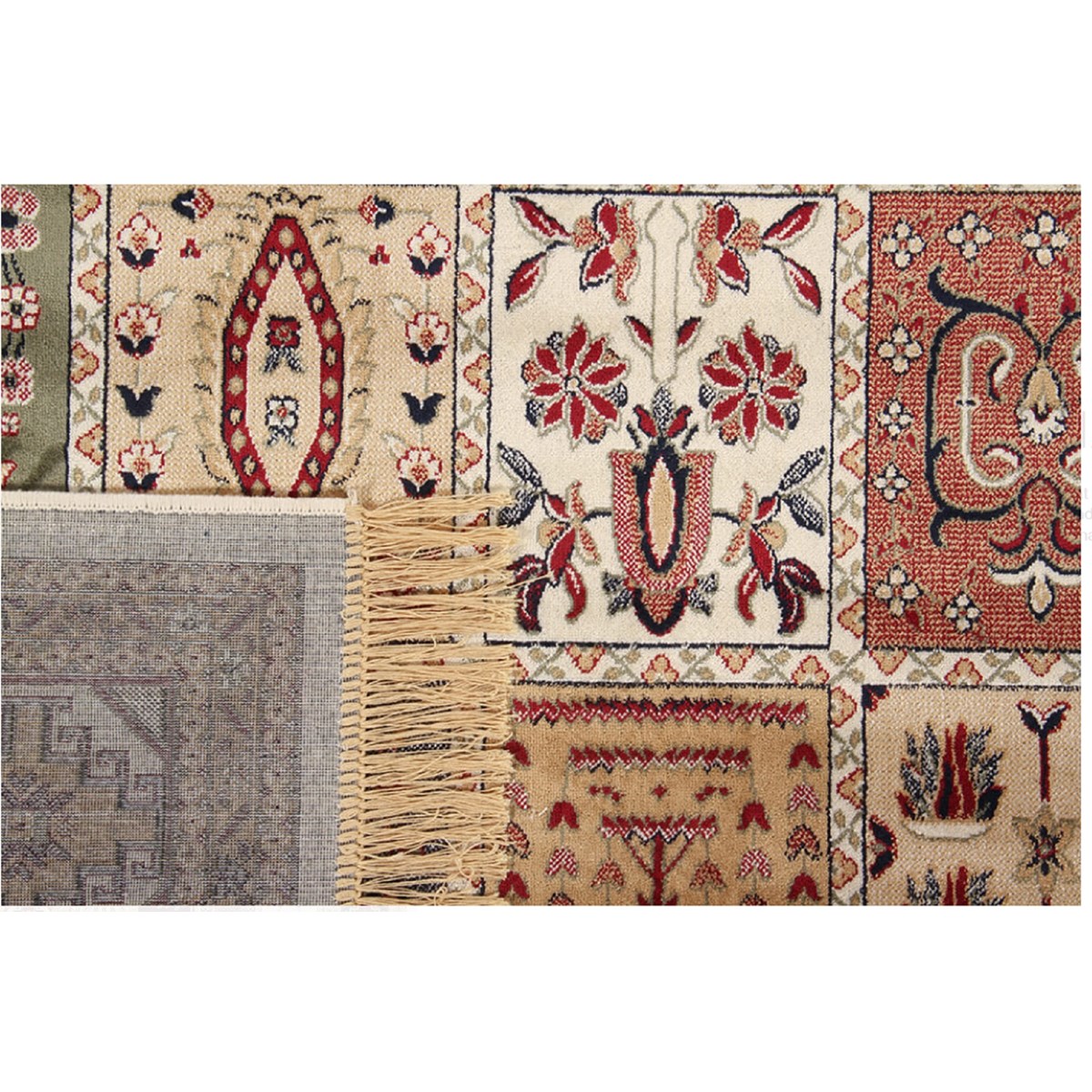 Tapis salon et chambre fait main style oriental  à franges FARSH multicolore, NOVATREND