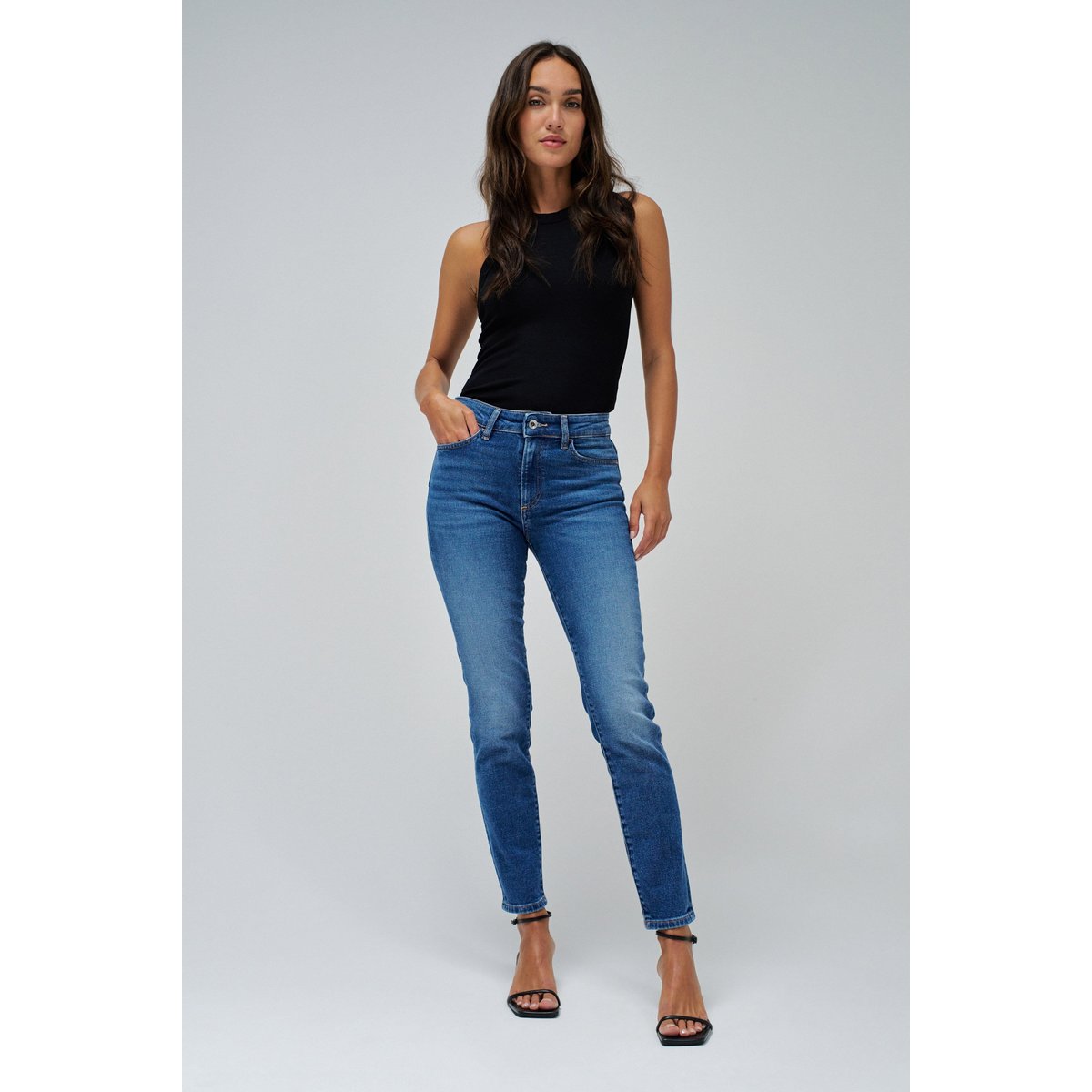 JEAN DESTINY PUSH UP CROPPED SKINNY bleu, SALSA JEANS