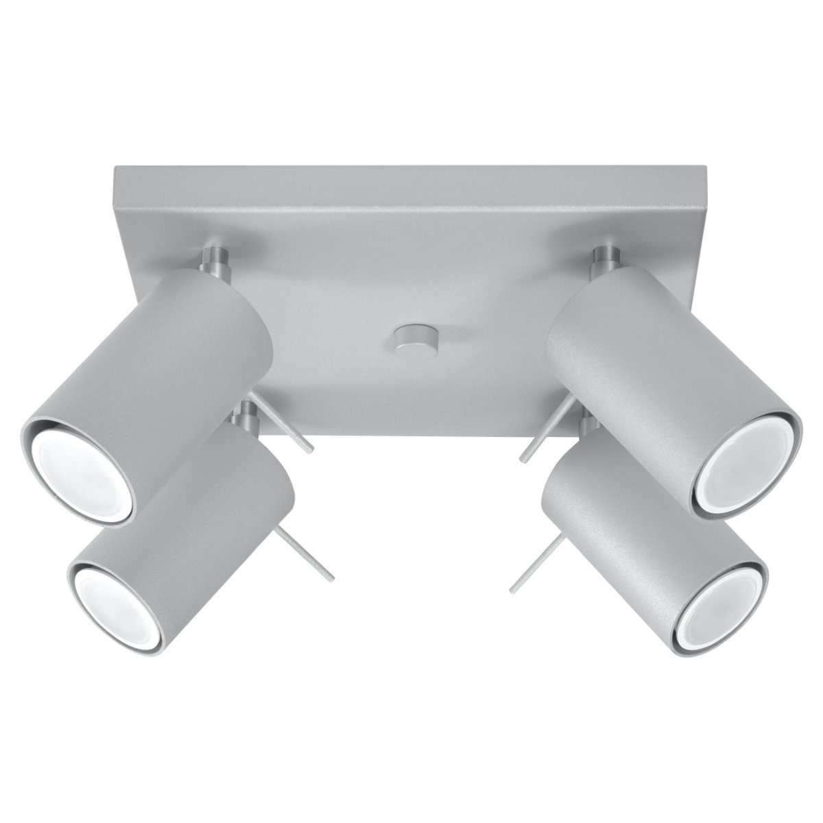 Plafonnier Acier Gris GU10 4 Ring gris, EDEN