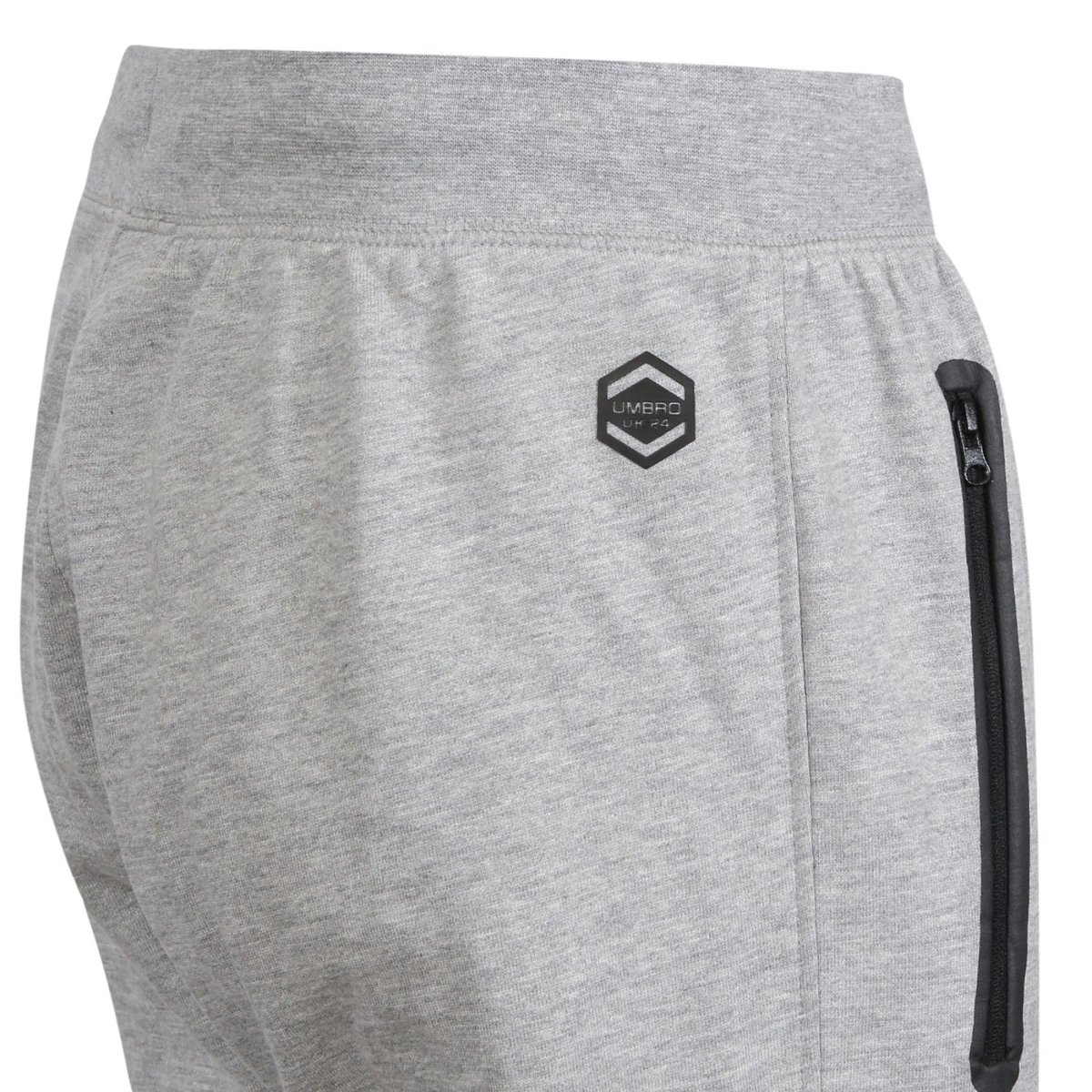 Jogging en coton gris clair chiné/ noir, UMBRO