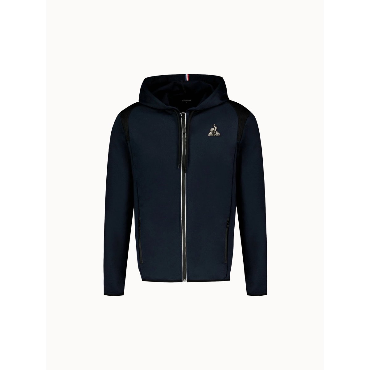 Veste zippée à capuche Coq d'Argent en jersey effet piqué Coq d'argent blue, LE COQ SPORTIF