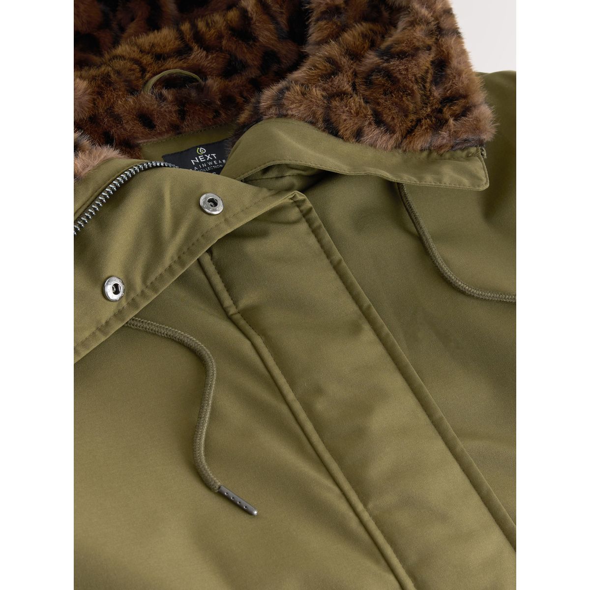 Parka avec doublure imitation fourrure imprimée animal vert kaki, NEXT