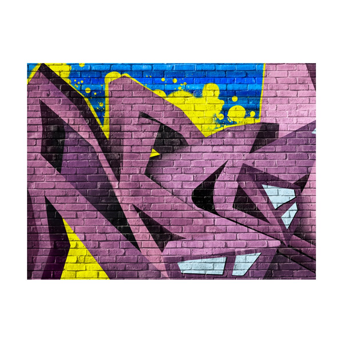 Papier peint intissé panoramique Street art Street art - graffiti jaune / doré, EDEN