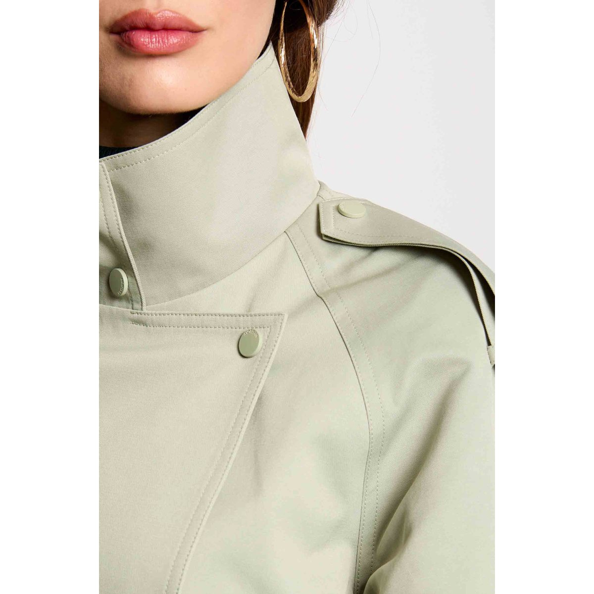 Trench court fluide vert clair, MORGAN