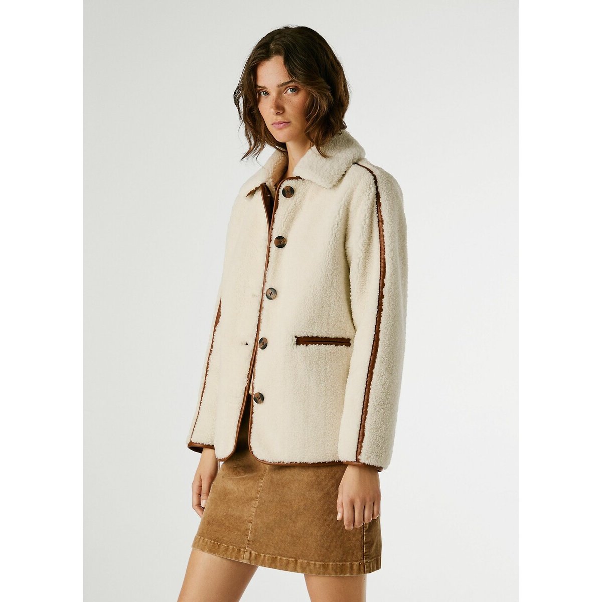 Manteau sherpa TRUTH ecru, PEPE JEANS
