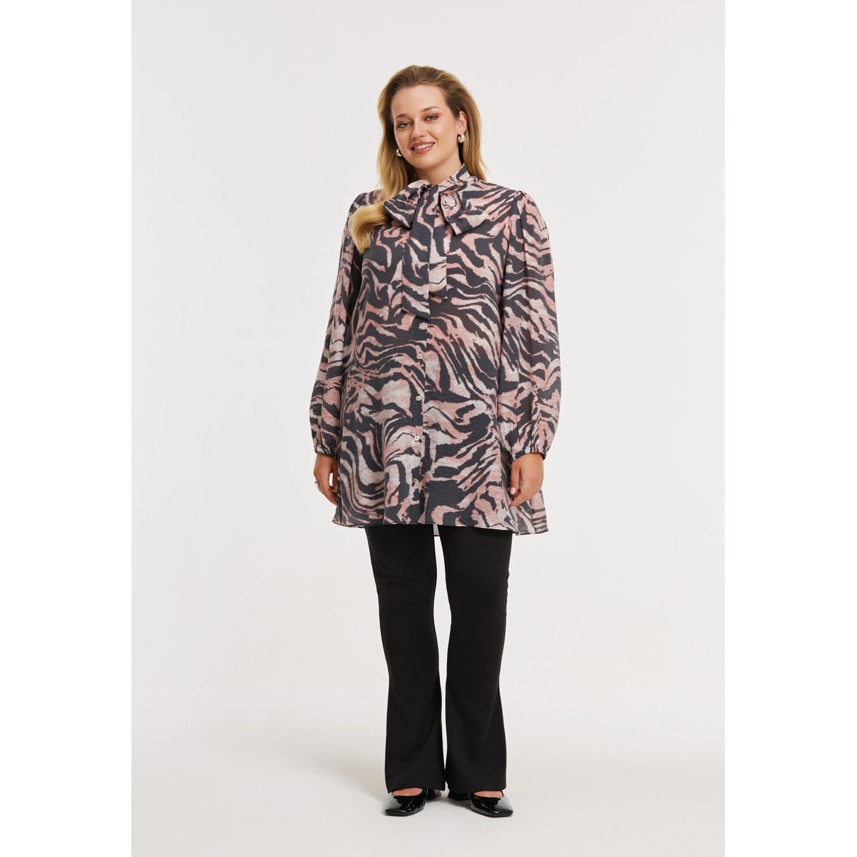 Chemise imprimée noir, YOEK