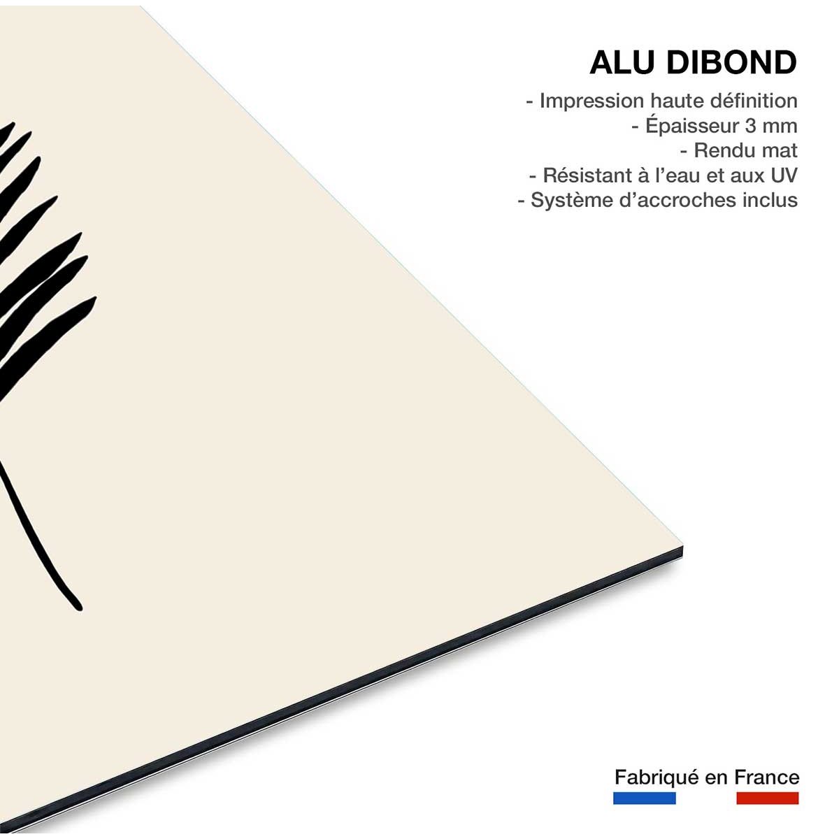 Tableau black palm tableau alu dibond, HEXOA